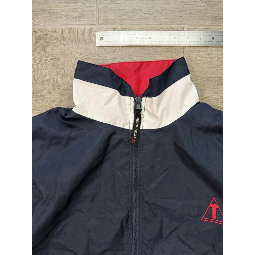 Vintage REPP Tech Navy Blue And Red Zip Up‎ Windbreaker Jacket Size XL